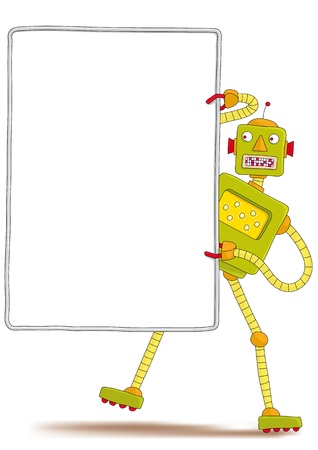 robot with signのイラスト素材