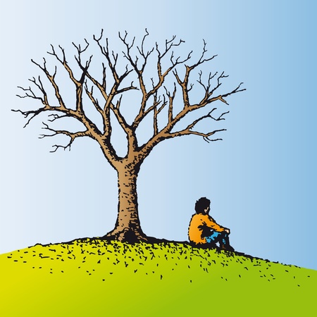 Man sittingのイラスト素材