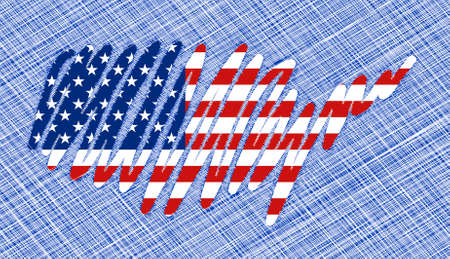 map flag United Statesのイラスト素材