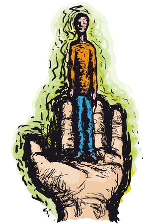 man on handのイラスト素材