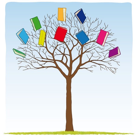 books on the treeのイラスト素材