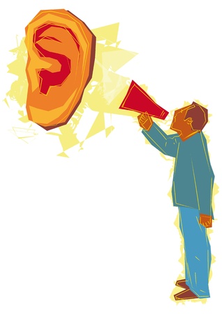man with the megaphoneのイラスト素材