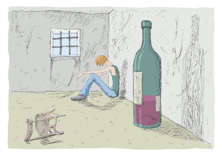 sad manのイラスト素材
