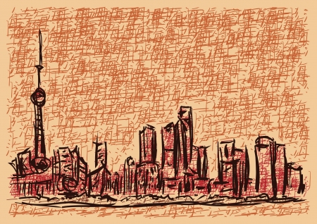shanghai sketchのイラスト素材