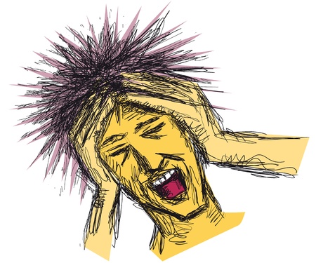 stressed manのイラスト素材