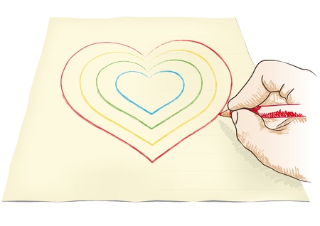 hand draws heartのイラスト素材