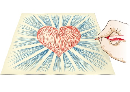 hand draws heartのイラスト素材