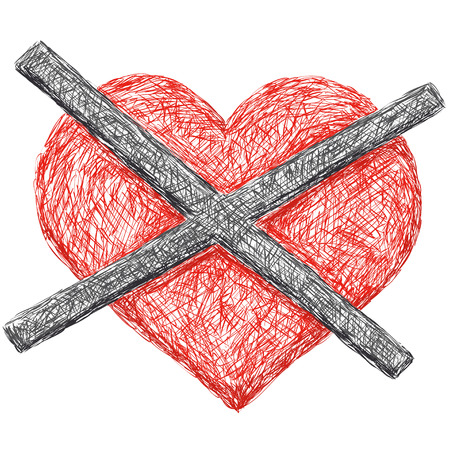 divided heartのイラスト素材