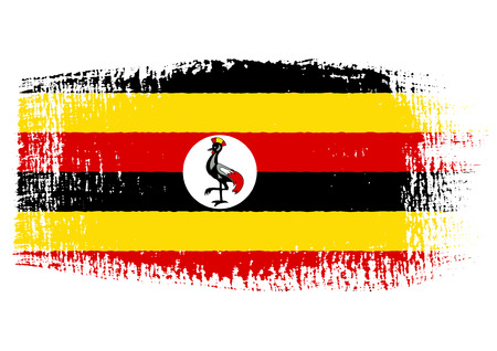 brushstroke flag Uganda with transparent backgroundのイラスト素材