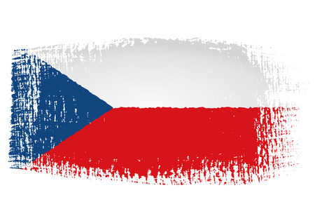 brushstroke flag Czech Republicのイラスト素材