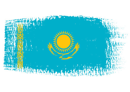 brushstroke flag Kazakhstanのイラスト素材
