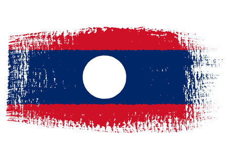 brushstroke flag Laosのイラスト素材