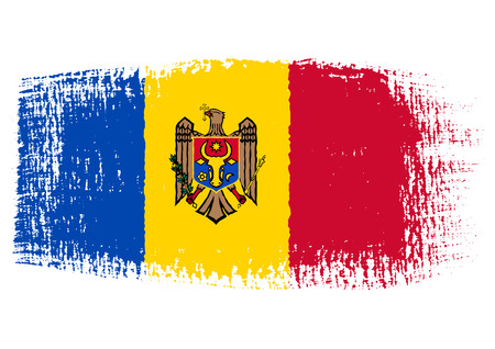 brushstroke flag Moldovaのイラスト素材