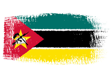 brushstroke flag Mozambiqueのイラスト素材