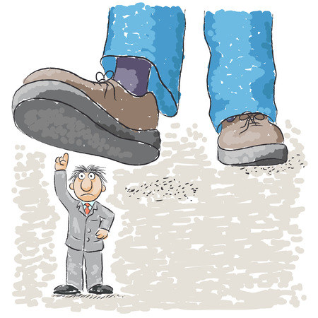 foot tramples manのイラスト素材