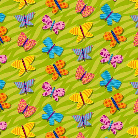 seamless repetitive pattern with butterfliesのイラスト素材