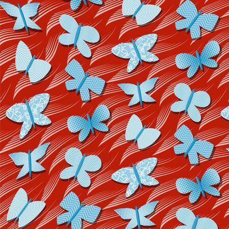 seamless repetitive pattern with butterfliesのイラスト素材
