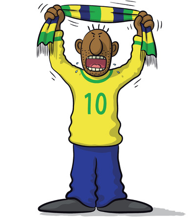Brazil soccer supporterのイラスト素材