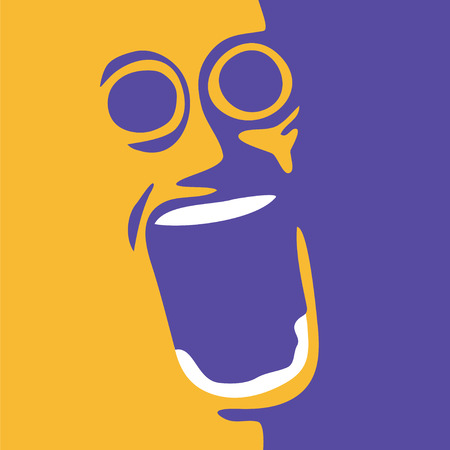 face with blind eyesのイラスト素材