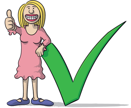 Woman with a tickのイラスト素材