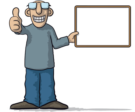 man with a signboardのイラスト素材