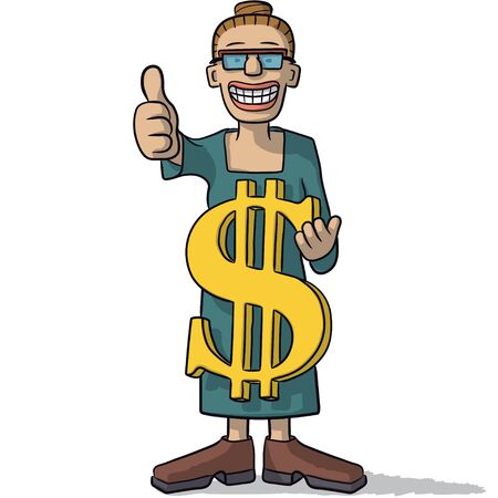 Woman with dollar signのイラスト素材