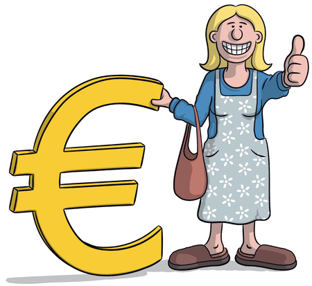 woman with euro signのイラスト素材