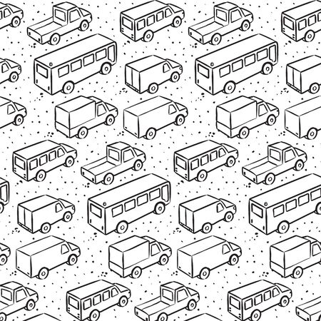Repetitive pattern with transport carsのイラスト素材