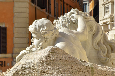 The Trevi Fountain is the largest and one of the most famous fountains in Rome, Italy.のeditorial素材