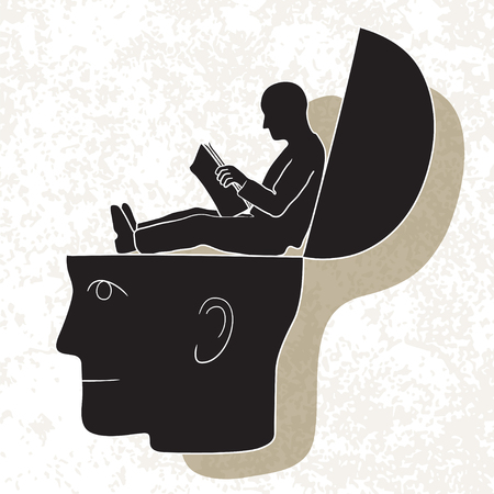 Symbolic drawing of head and knowledge with cultureのイラスト素材