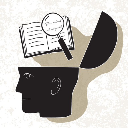 Symbolic drawing of head and knowledge with cultureのイラスト素材