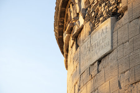 Image of the mausoleum of Cecilia Metella, Romeのeditorial素材