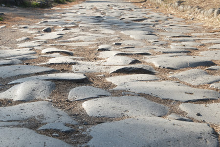 Basalt pavement of the Appia Antica, Romeのeditorial素材