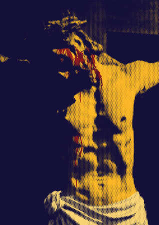 Vector illustration of Jesus Christ crucified on the cross