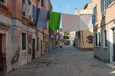 Sestiere di Castello in Venice with its characteristic buildings, with canals, bridges and alleys.のeditorial素材