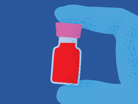 Vaccine bottle against infection, vector illustration.のイラスト素材