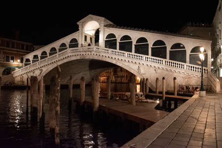 The Rialto Bridge over the Grand Canal, City of Venice, Italy, Europeの写真素材