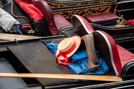 The gondola, typical boat of the city of Venice, Italy, Europe.の写真素材