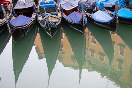 The gondola, typical boat of the city of Venice, Italy, Europe.の写真素材