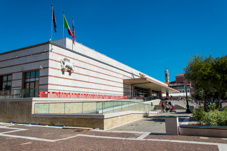 Venice Santa Lucia station, building on the Grand Canal, city of Venice, Italy, Europeのeditorial素材
