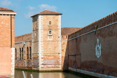 The Venice Arsenal, ancient shipyard, in the city of Venice, Italy, Europeのeditorial素材