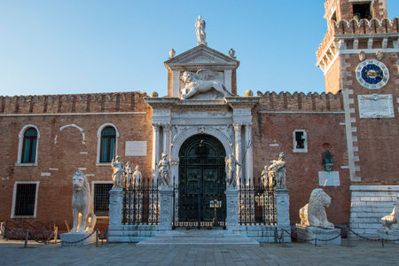 The Venice Arsenal, ancient shipyard, in the city of Venice, Italy, Europeのeditorial素材