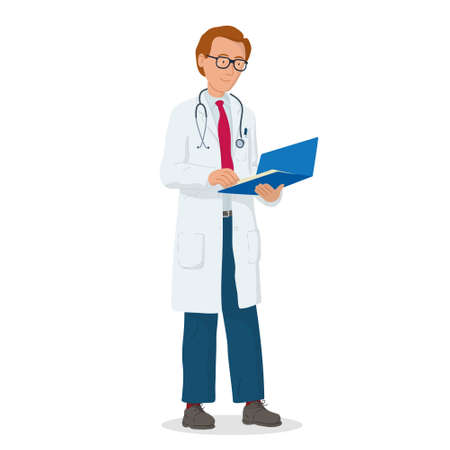 Vector illustration of medical people character. Professional doctor. Hospital worker.のイラスト素材