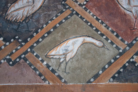 Painting in the Palazzo di Bonifacio VIII, palazzo dello schiaffo, Anagni, Frosinone, Lazio, Italy.のeditorial素材