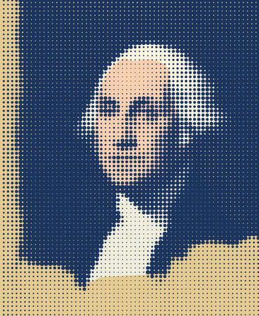 Graphic elaboration of the portrait of George Washington, first president of the United States.のイラスト素材