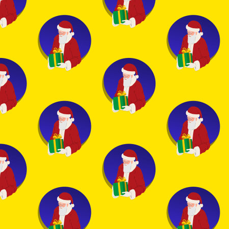 Santa Claus, background with seamless pattern, repeating vector illustration.のイラスト素材