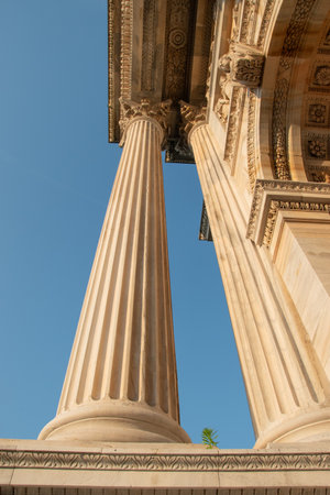 The Arco della Pace in Corso Sempione, a triumphal arch in Milan, Lombardy region, Italy.の写真素材