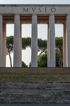 Museum of Roman Civilization, in the EUR district, Rome, Italy.の写真素材