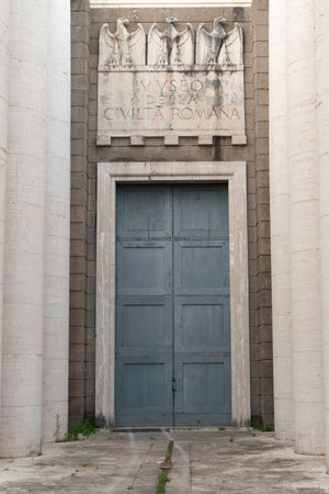 Museum of Roman Civilization, in the EUR district, Rome, Italy.の写真素材