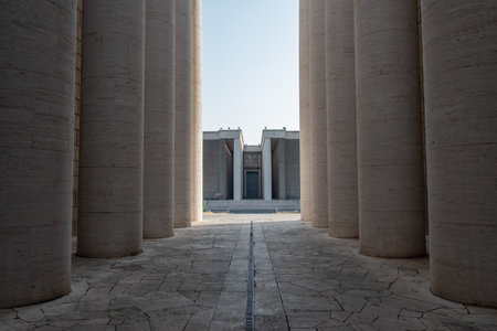 Museum of Roman Civilization, in the EUR district, Rome, Italy.の写真素材